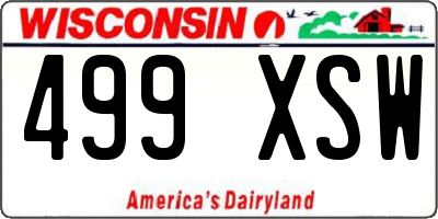 WI license plate 499XSW