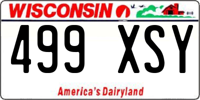 WI license plate 499XSY