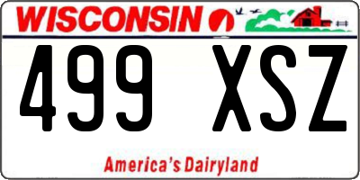 WI license plate 499XSZ