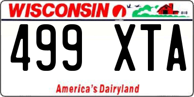 WI license plate 499XTA