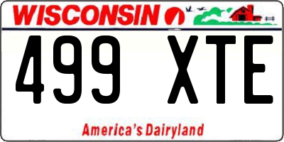 WI license plate 499XTE