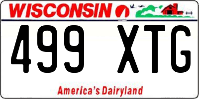 WI license plate 499XTG