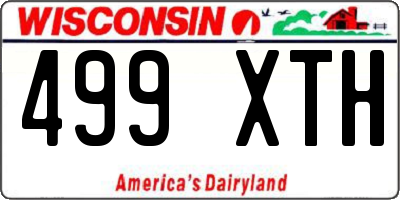 WI license plate 499XTH
