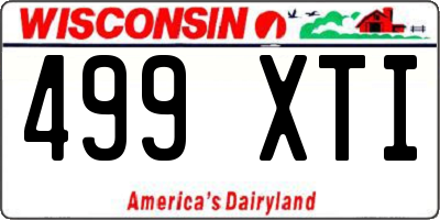 WI license plate 499XTI