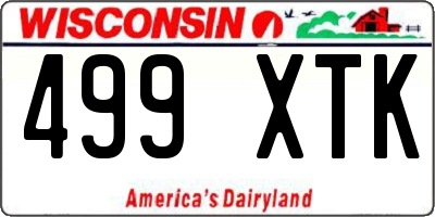 WI license plate 499XTK