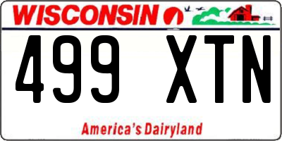 WI license plate 499XTN