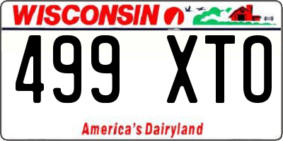 WI license plate 499XTO