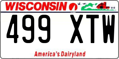 WI license plate 499XTW