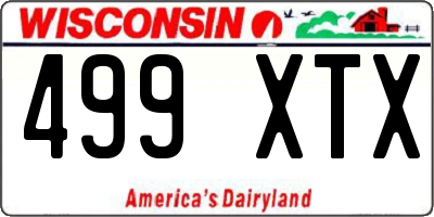 WI license plate 499XTX