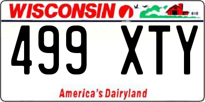 WI license plate 499XTY