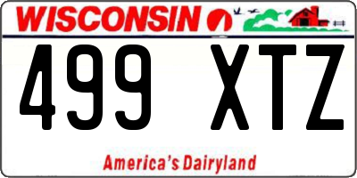WI license plate 499XTZ