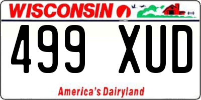 WI license plate 499XUD