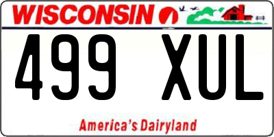 WI license plate 499XUL