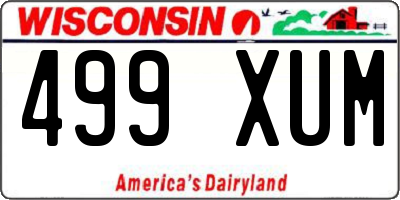 WI license plate 499XUM