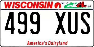 WI license plate 499XUS