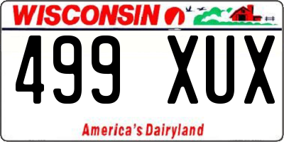 WI license plate 499XUX