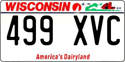 WI license plate 499XVC