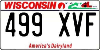 WI license plate 499XVF