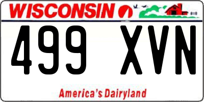 WI license plate 499XVN