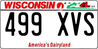 WI license plate 499XVS