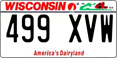 WI license plate 499XVW