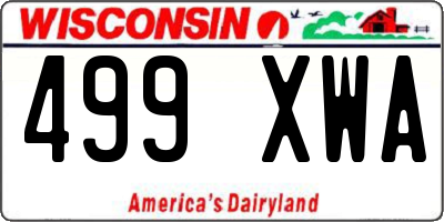 WI license plate 499XWA