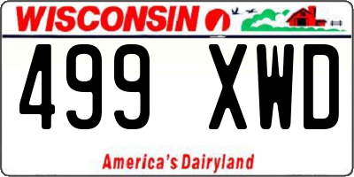 WI license plate 499XWD