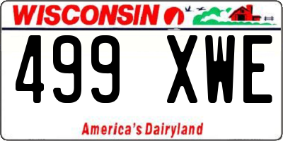 WI license plate 499XWE