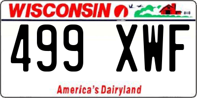 WI license plate 499XWF