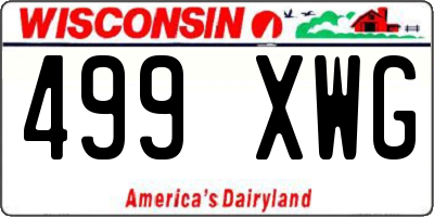 WI license plate 499XWG