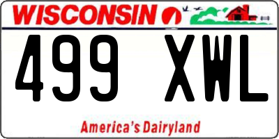 WI license plate 499XWL