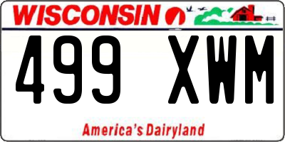 WI license plate 499XWM