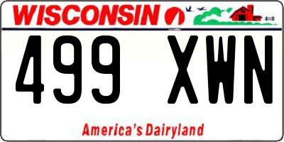 WI license plate 499XWN