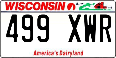 WI license plate 499XWR