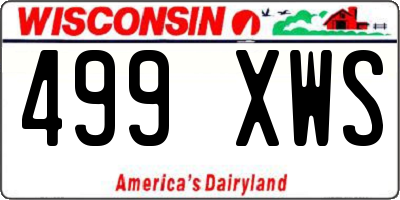 WI license plate 499XWS