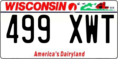 WI license plate 499XWT