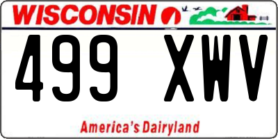 WI license plate 499XWV