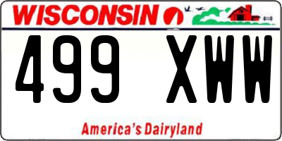 WI license plate 499XWW