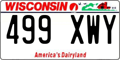 WI license plate 499XWY