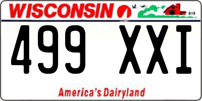 WI license plate 499XXI