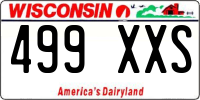 WI license plate 499XXS