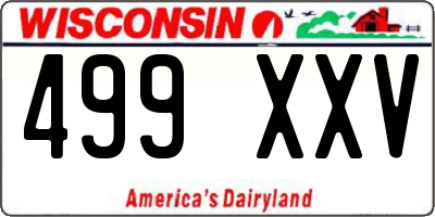 WI license plate 499XXV