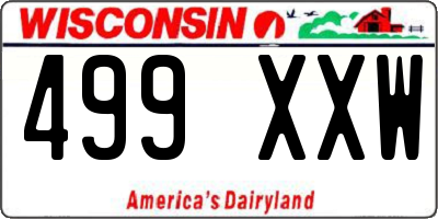 WI license plate 499XXW