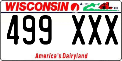 WI license plate 499XXX