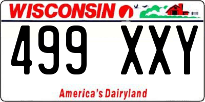 WI license plate 499XXY
