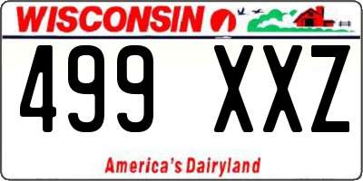 WI license plate 499XXZ