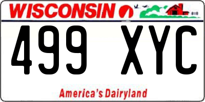 WI license plate 499XYC