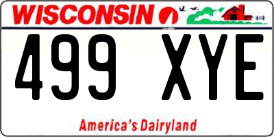 WI license plate 499XYE