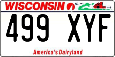 WI license plate 499XYF