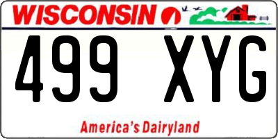WI license plate 499XYG